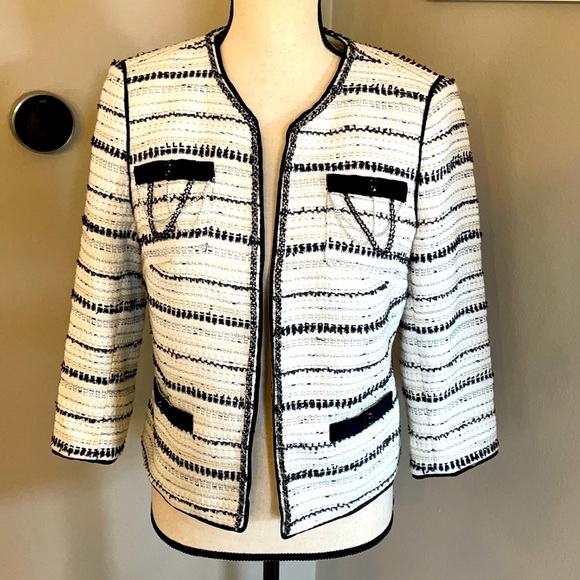 White House Black Market Jackets & Blazers - White House Black Market tweed blazer jeweled